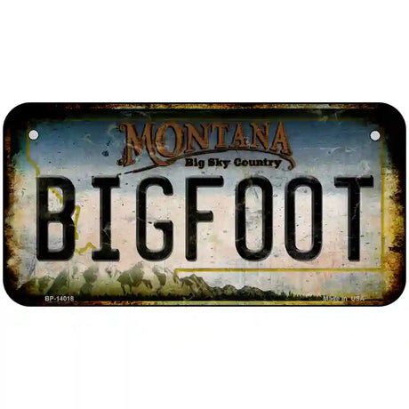 Bigfoot Montana Novelty Metal License Plate Tag 6" x 3" (BP)