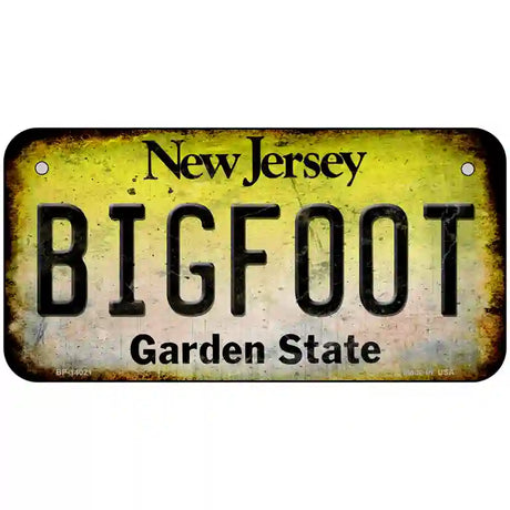 Bigfoot New Jersey Novelty Metal License Plate Tag 6" x 3" (BP)