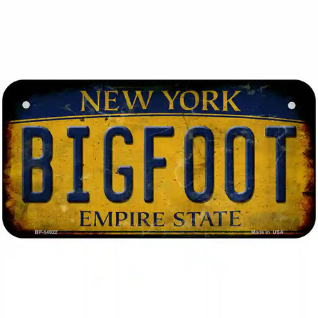 Bigfoot New York Novelty Metal License Plate Tag 6" x 3" (BP)