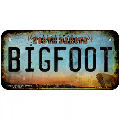 Bigfoot North Dakota Novelty Metal License Plate Tag 6" x 3" (BP)