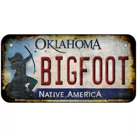 Bigfoot Oklahoma Novelty Metal License Plate Tag 6" x 3" (BP)