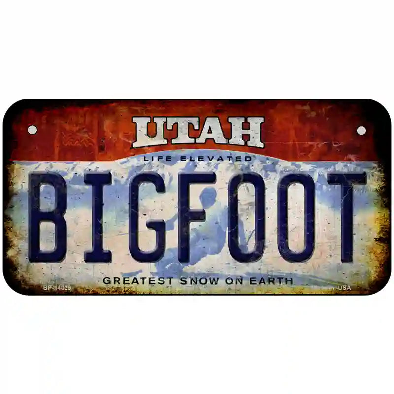 Bigfoot Utah Novelty Metal License Plate Tag 6" x 3" (BP)