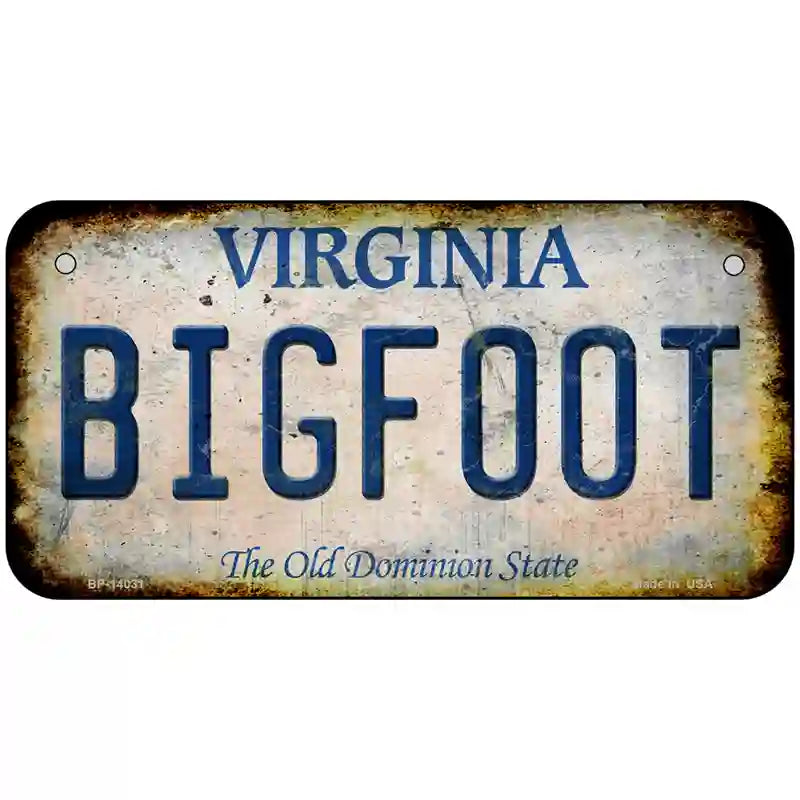 Bigfoot Virginia Novelty Metal License Plate Tag 6" x 3" (BP)