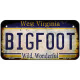 Bigfoot West Virginia Novelty Metal License Plate Tag 6" x 3" (BP)