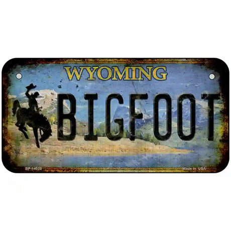 Bigfoot Wyoming Novelty Metal License Plate Tag 6" x 3" (BP)