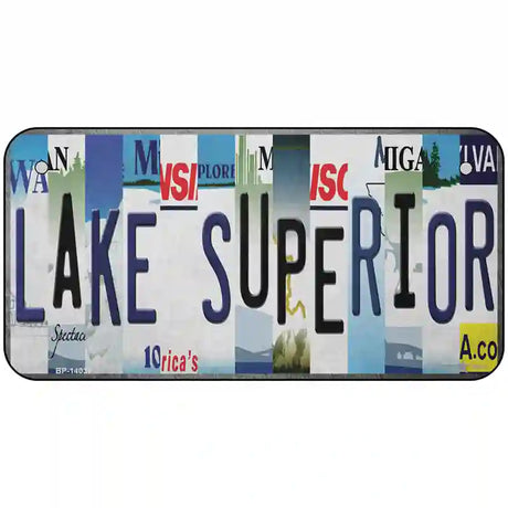 Lake Superior Strip Art Novelty Metal License Plate Tag 6" x 3" (BP)