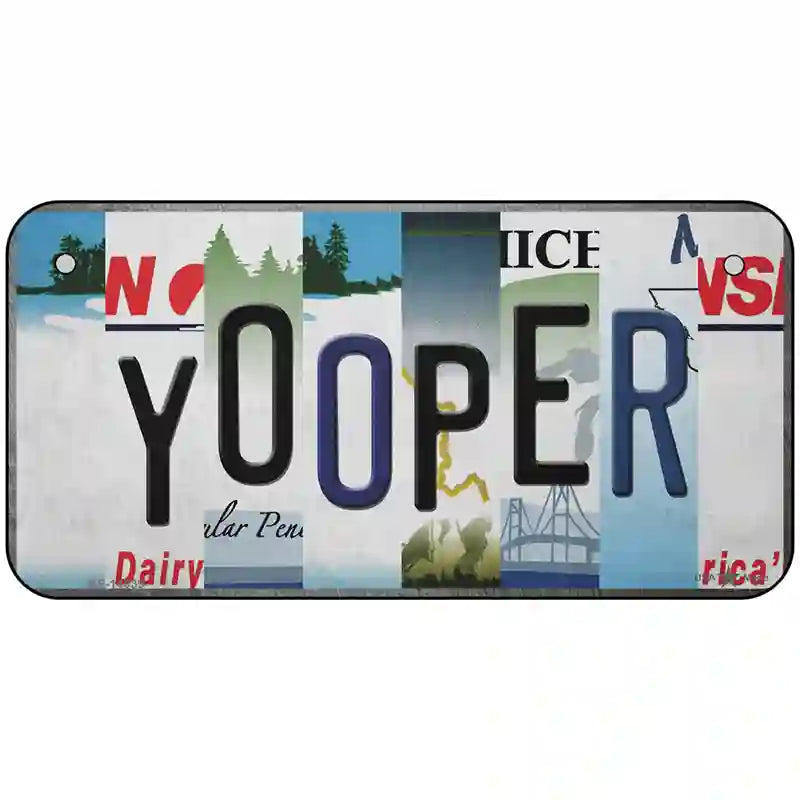 Yooper Strip Art Novelty Metal License Plate Tag 6" x 3" (BP)