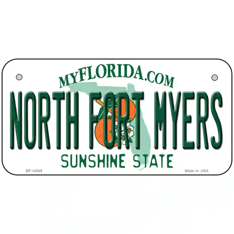 North Fort Myers Florida Novelty Metal License Plate 6" x 3" (BP)