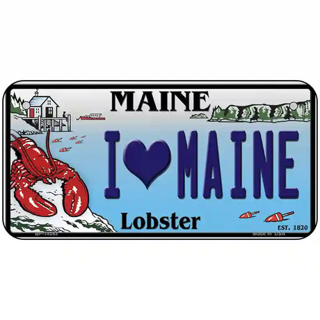 I Heart Maine Lobster Novelty Metal License Plate 6" x 3" (BP)