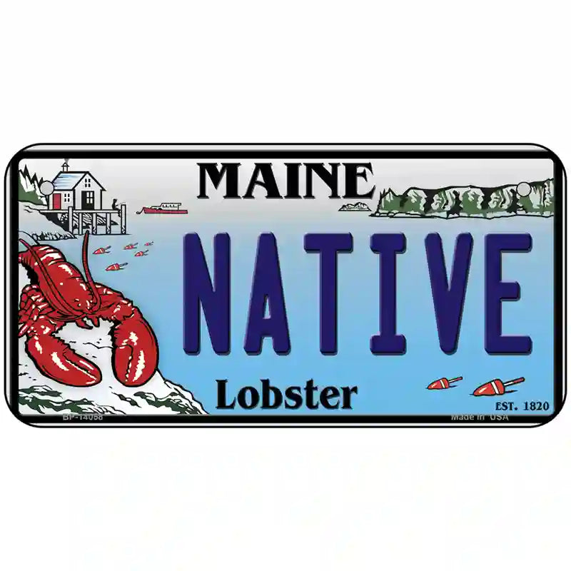 Native Maine Lobster Novelty Metal License Plate 6" x 3" (BP)