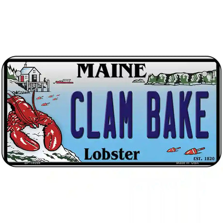 Clam Bake Maine Lobster Novelty Metal License Plate 6" x 3" (BP)