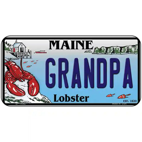 Grandpa Maine Lobster Novelty Metal License Plate 6" x 3" (BP)