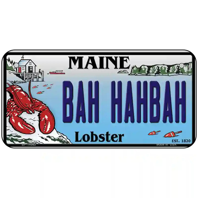 Bah Hahbah Maine Lobster Novelty Metal License Plate 6" x 3" (BP)