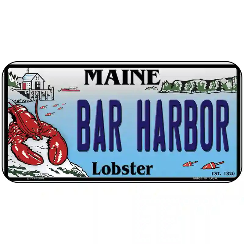 Bar Harbor Maine Lobster Novelty Metal License Plate 6" x 3" (BP)