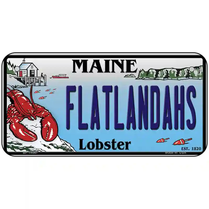 Flatlands Maine Lobster Novelty Metal License Plate 6" x 3" (BP)