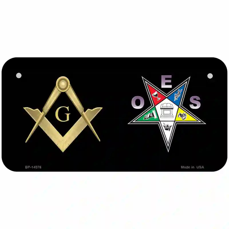 Free Mason OES Novelty Metal License Plate 6" x 3" (BP)