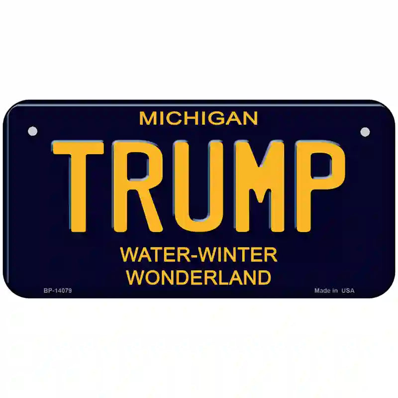 Trump Michigan Blue Novelty License Plate 6" x 3" (BP)