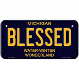 Blessed Michigan Blue Novelty License Plate 6" x 3" (BP)