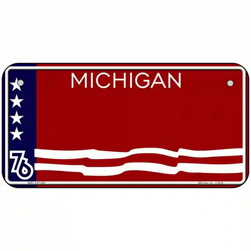 Michigan Bicentennial 76 Novelty State Blank Metal License Plate 6" x 3" (BP) / Yes