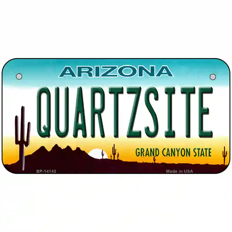 Quartzsite Arizona State Background Novelty Metal License Plate 6" x 3" (BP)