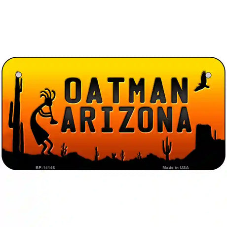 Oatman Kokopelli Arizona Scenic Background Novelty Metal License Plate 6" x 3" (BP)