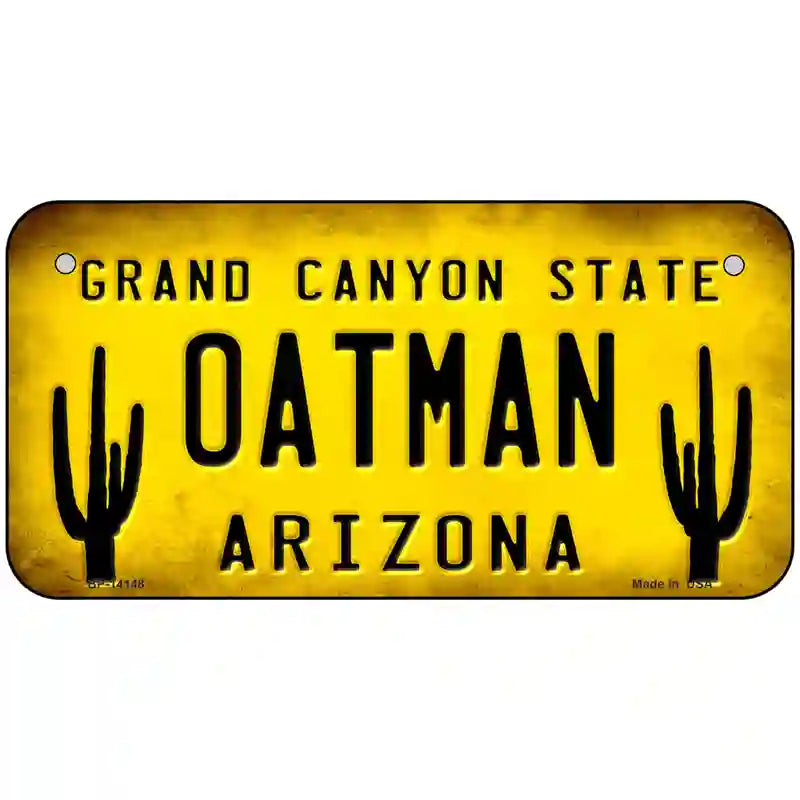 Arizona Oatman Yellow Novelty Metal License Plate 6" x 3" (BP)