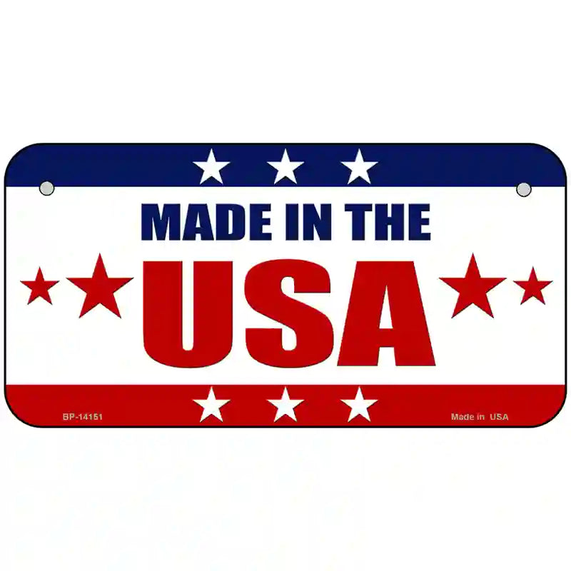 Made in the USA Novelty Metal License Plate 6" x 3" (BP)