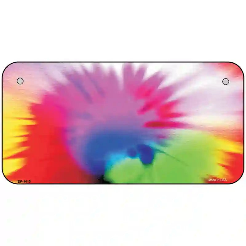 Pink Tie-Dye Metal Novelty License Plate 6" x 3" (BP)