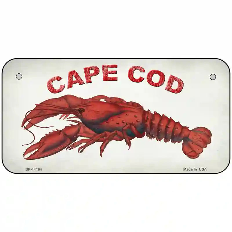 Cape Cod Lobster Novelty Metal License Plate 6" x 3" (BP)