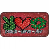 Peace Love Joy Novelty Metal License Plate 6" x 3" (BP)