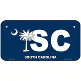 SC South Carolina Flag Novelty Metal License Plate 6" x 3" (BP)