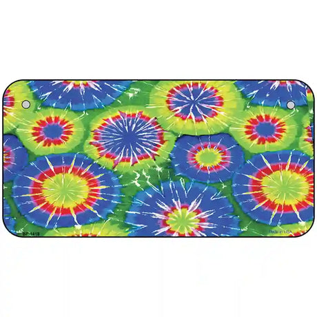 Blue Green Tie-Dye Metal Novelty License Plate 6" x 3" (BP)