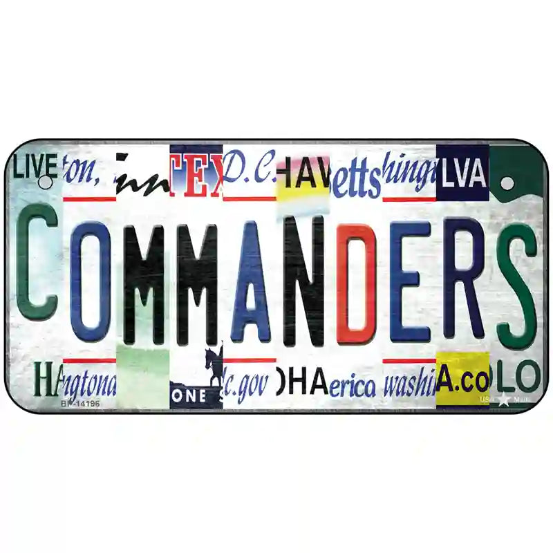 Commanders Strip Art Novelty Metal License Plate 6" x 3" (BP)