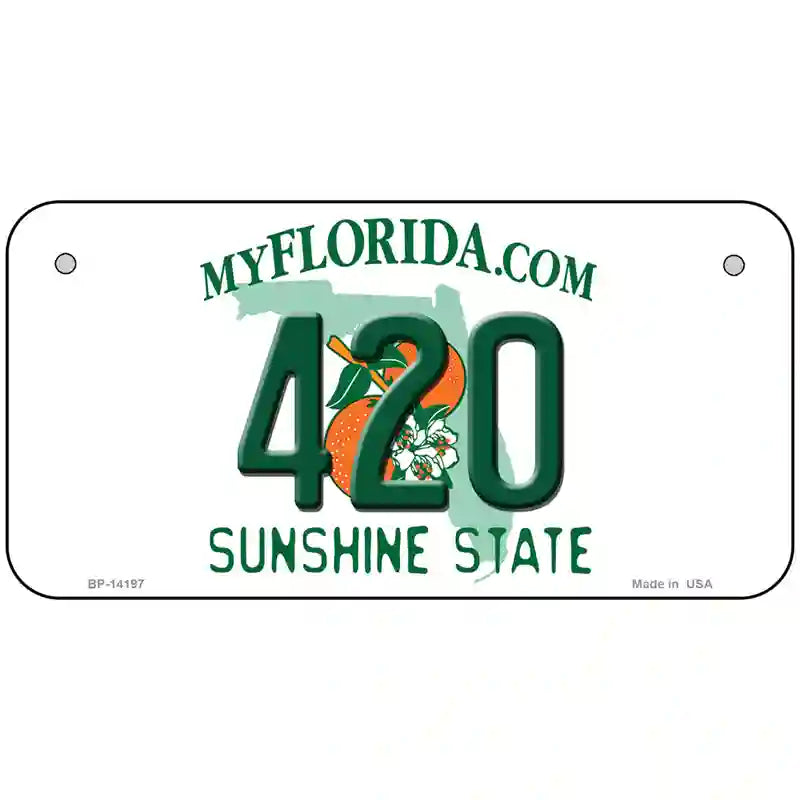 420 Florida Novelty Metal License Plate 6" x 3" (BP)