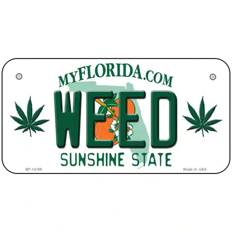 Weed Florida Novelty Metal License Plate 6" x 3" (BP)