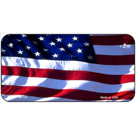 American Flag Metal Novelty License Plate 6" x 3" (BP)