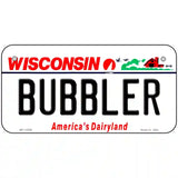 Bubbler Wisconsin Novelty Metal License Plate 6" x 3" (BP)