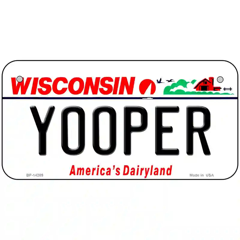 Yooper Wisconsin Novelty Metal License Plate 6" x 3" (BP)