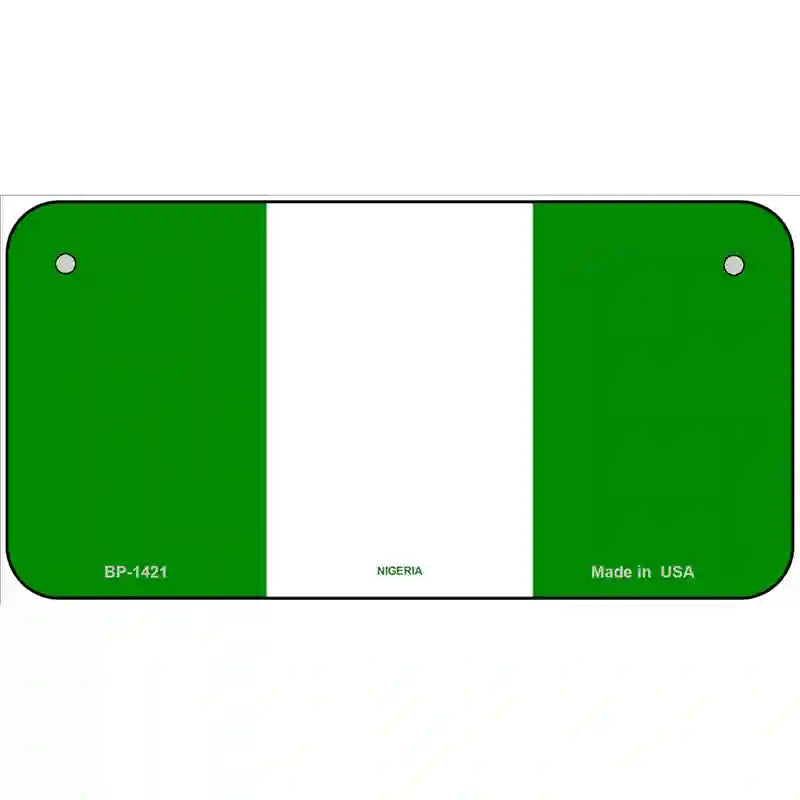 Nigeria Flag Metal Novelty License Plate 6" x 3" (BP)