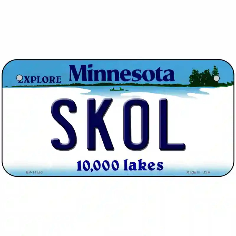 Skol Minnesota Novelty Metal License Plate 6" x 3" (BP)