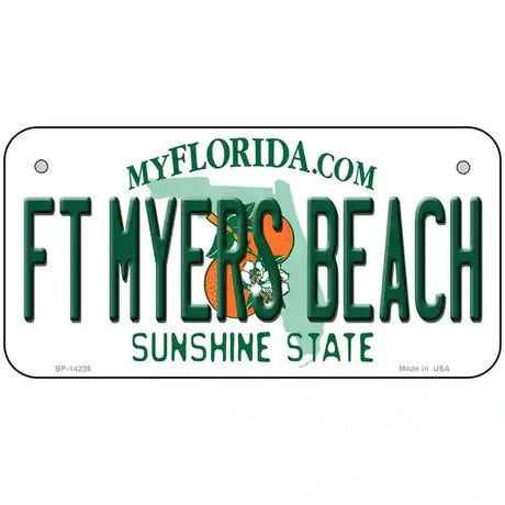 Florida FT Myers Beach Novelty Metal License Plate 6" x 3" (BP)