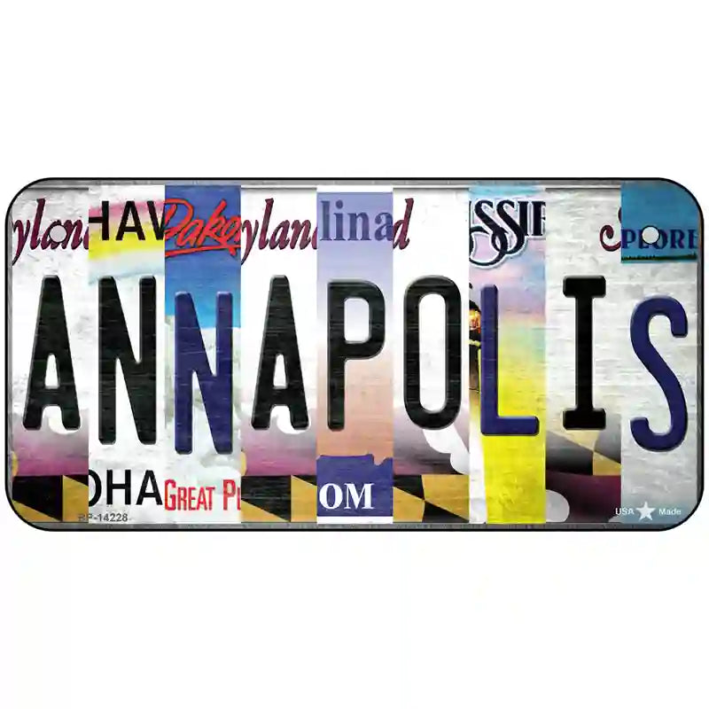 Annapolis Strip Art Novelty Metal License Plate 6" x 3" (BP)