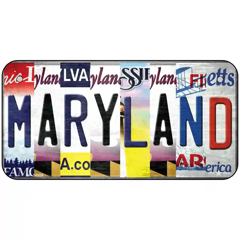 Maryland Strip Art Novelty Metal License Plate 6" x 3" (BP)