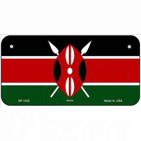 Kenya Flag Metal Novelty License Plate 6" x 3" (BP)