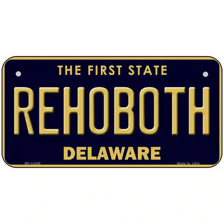 Rehoboth Delaware Novelty Metal License Plate 6" x 3" (BP)