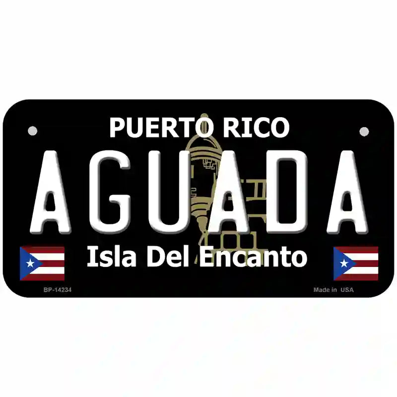 Aguada Puerto Rico Black Novelty Metal License Plate 6" x 3" (BP)