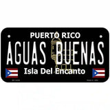 Aguas Buenas Puerto Rico Black Novelty Metal License Plate 6" x 3" (BP)