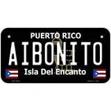 Aibonito Puerto Rico Black Novelty Metal License Plate 6" x 3" (BP)