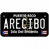 Arecibo Puerto Rico Black Novelty Metal License Plate 6" x 3" (BP)