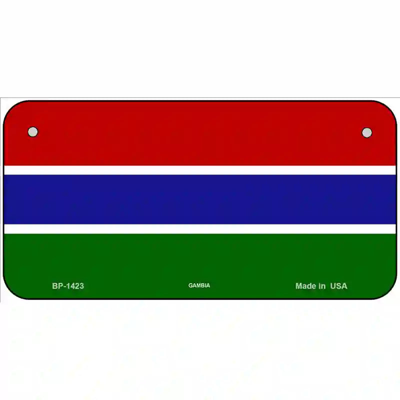 Gambia Flag Metal Novelty License Plate 6" x 3" (BP)